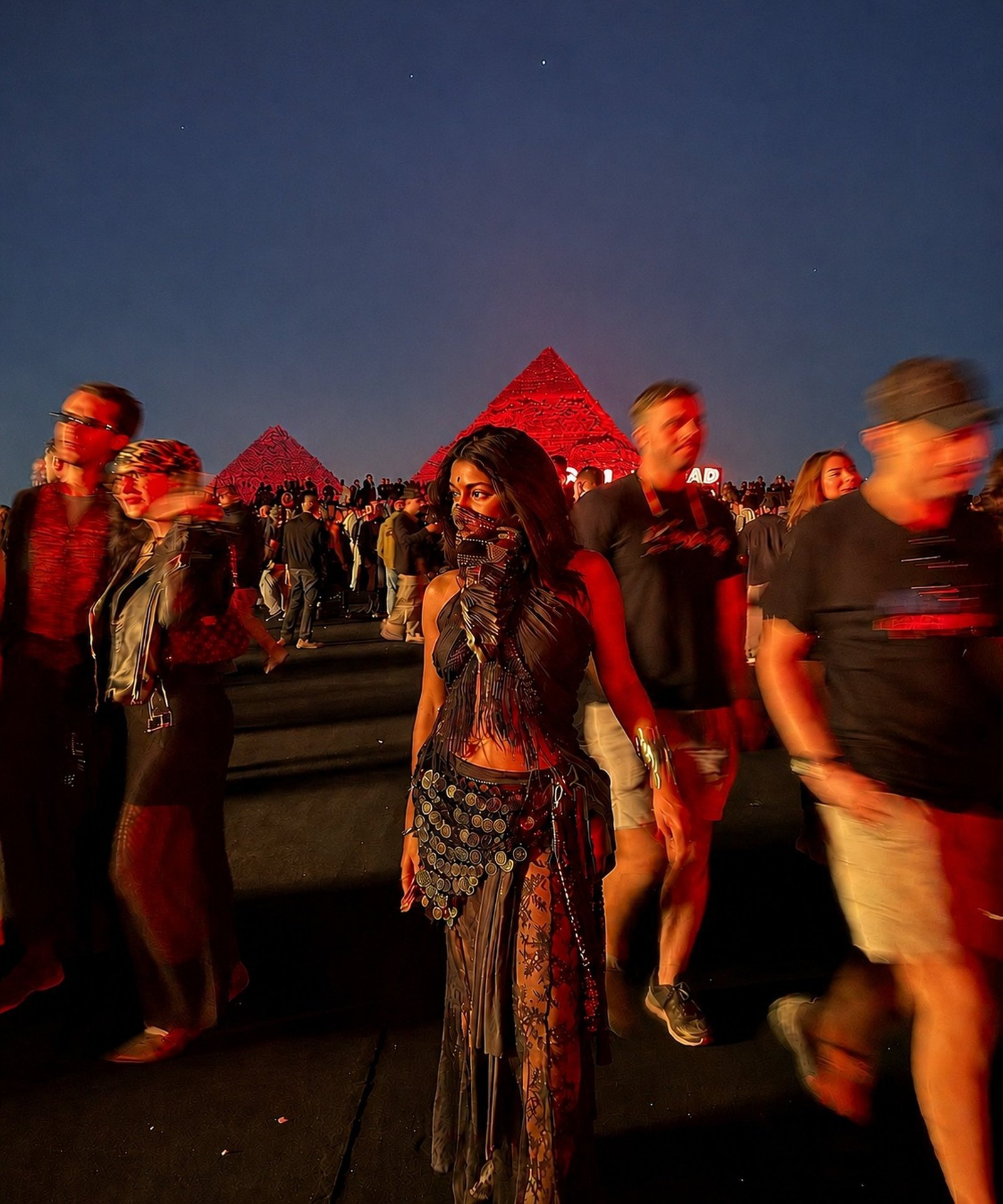 The crowd at Starlight by EXIT, the pyramids behind
